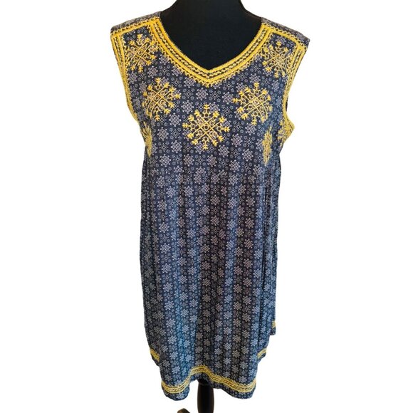 Uncle Frank Dresses & Skirts - Anthropologie Uncle Frank Sleeveless Boho Embroidered Dress M Cottage Core Black